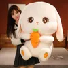 Animaux en peluche animaux Kawaii lapin en peluche 80 cm grande taille Animal en peluche lapin doux poupée oreiller enfants jouets anniversaire Christ