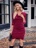 Tendência de estilo de rua outono/inverno moda feminina cor sólida vestido manga morcego com gola solta espalhada em pó artesanal estilo minissaia