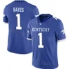 Mans College Football Kentucky Wildcats 1 Ray Davis Jersey 7 Barion Brown 31 Maxwell Hairston 9 Tayvion Robinson 54 Deryk Jackson 6 Dane Key Devin Leary University