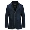 Herenjassen Heren Denim Jasje Blazer Mode Katoen Vintage Pak 4XL Mannelijke Blauwe Jas Slim Fit Jeans Blazers Heren