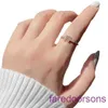 2024 new Designer Tifannissm ring Stainless steel High Version 925 Pure Silver Full Diamond Double Ring Female Open T Fashionable an Have Original Box