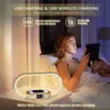 Wireless Chargers Multifunction Wireless Charger Pad Stand Clock LED Desk Lamp Night Light USB Port Fast Charging Station Dock for YQ240105