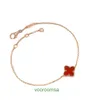 High quality Edition Bracelet Light Luxury Van New Four Leaf Grass Single Flower Double sided Agate Lucky for Women Summer Rose Gold Instagram With Box Jun