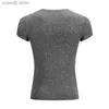 Męskie koszulki męskie v szyja T-koszulka z krótkim rękawem Slim Fit Sports T-shirt solidne paski modowe TEE TOES Summer Knitle Gym Odzież T240105