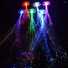 Party Decoration Colorful Flash Lgiht LED Hårnål Hår Braid Costume Glow In the Dark Pigtail Optical Fiber Hairs Holiday Decor