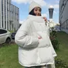 Mulheres Trench Coats Mulheres Inverno Quente Vermelho Parkas Casaco Solto Coreano Puffy Algodão Acolchoado Jaqueta Moda Mulher 2024 Pão Curto Sobretudo Mujer