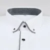 Classic Men's Dress Shirts LongSleeved Spring and Autumn White Shirt Business Casual Slim Fit Contrast Color AntiWrinkle 240104