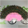 Arts And Crafts Fluffy Feather Hand Fan Stage Performances Craft Fans Elegant Folding Feathers Party Supplies Drop Delivery Home Garde Dhrey