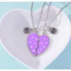 Good Oil New BFF Dropping Peach Heart Two Piece Combination Necklace Pendant for Children Best Friend