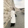 Cappotto lungo elegante in lana Cappotto trapuntato streetwear coreano Cappotto in lana doppio petto invernale Capispalla oversize spesso 240104