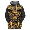 Felpe con cappuccio da uomo Gold Devil Satan Skull Uomo Felpe con cappuccio Fashion Street Hip Hop Harajuku Felpa casual Abbigliamento per bambini unisex