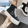 Designer Double Wheel Nylon Gabardine Sneaker Schuhe dicker Boden Chunky Lightweight Sole Schuhe Damen Weiß Blau Desert Beige Plateau Canvas Sneakers Größe 35-41