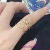 Family T Double Ring Tifannissm Rings Delicate zircon knot ring women's summer light luxury design net red same opening adjustable Have Original Box