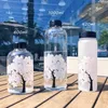 Bouteille d'eau en verre de couleur dégradé de cerise, 420/600/1000ML, bouteilles de boisson de Sport mignonnes à la mode, tasses cadeaux pour enfants filles étudiantes 240104