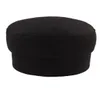 Huishen008 Autumn Girls Female Beret Cap Solid Hard Navy Hat Gorros Sboy Military Octagonal Cap 240104