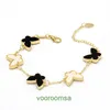 High quality Edition Bracelet Light Luxury Van clover double sided butterfly peach heart bracelet fashion live With Box Jun