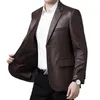 Costumes pour hommes 2024 cuir peau costume automne haute qualité grande taille veste artificielle/affaires coupe-vent veste S-4XL