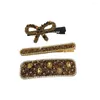 Acessórios de cabelo Estilo Coreano Cristal Strass Side Bangs Clip Duckbill Clips Bow Bb Set Barrettes para Mulheres Pins