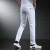 7 Styles Men's White Slim Jeans Advanced Stretch Skinny Brodery Decoration Denim Trousers Mane Brand Clothes 240104