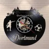 Dortmund City Skyline Wall Clock German States Football Stadium Fans Celebration Wall Art Vinyl Record Wall Clock Y2001092592