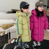 38Y hiver coréen enfants XLong Style vers le bas coton rembourré vestes bébé garçons filles fermeture éclair vêtements à capuche enfants épais chaud Parkas 240104