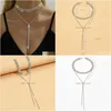 Pendant Necklaces Exaggerated Niche Fashion Rhinestone With Mtiple Layers Of Light Luxury Tassel Dinner Parties Ball Back Decoration Dhcv1