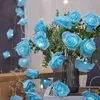 1 Stück USB-LED-Rosen-Lichterkette – Farbe: warmes weißes Licht + Blumen. 20 Luftblasen-Blumen-Lichterketten für Party-Überraschung, Garten, Outdoor-Dekoration, sanftes und romantisches Ambiente