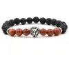 Natural Black Lava Stone Beads Owl Charm Bracelet Essential Oil Diffuser Bracelet Volcanic Rock Beaded Bracelet