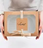 Gift Wrap 10pcs/Lot Sweet Kraft Paper Box With Clear Window Biscuit Cupcake Packaging Decoration Bakery Brown Hanndbag Dragee2755038