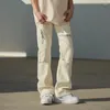 Jeans masculinos estilo americano adolescente o meio cor sólida lazer tempo calças assuntos comerciais masculino zíper casual