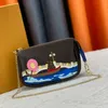 Fashion Clutch Bags Women's Handbag Cartoon Beach Image Design Mini Chain Bag