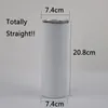 20oz DIY Sublimation Tumbler Glow In The Dark Glass Straight Skinny Tumbler Stainless Steel Luminous Cup For Year Gifts 240105