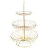 Dinnerware Sets Large 3-Tier Fruit Basket For Kitchen Metal Storage Stand Vegetable Iron Wire Rack Bread Drop Delivery Home Garden Din Otrpa