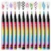 12 stks Nail Art Graffiti Pen Set Nail Markers Milieuvriendelijke Waterdichte Tekening Schilderen Liner Brush DIY Nagellak Accessoires 240105