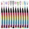 12pcs Nail Art Graffiti Pen Set Nail Markers Ecofriendly Waterproof Drawing Painting Liner Brush DIY Nail Polish Accessories 240105