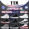 Tth Jumpman 11 basketskor män kvinnor körsbär 11s låg cement grå dmp cool grå 25 -årsjubileum uppfödda concord gula snakeskin herrar tränare sport sneakers