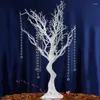 Fleurs décoratives Centres de table de mariage élégants Arbre à souhaits blanc avec chaîne de perles de cristal acrylique pour la fête de la Saint-Valentin DIY