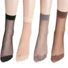 Kvinnors strumpor transparent sommarsilk ultratin nylon sockamamer kvinnlig kort ankel elastisk kristall