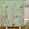 Estilo chinês flor e pássaros árvore cortinas de chuveiro cortina banho à prova dwaterproof água decoração do banheiro com ganchos impressão 3d 240105