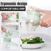 4 in 1 Portable Electric Vegetable Cutter Set Wireless Food Processor for Garlic Pepper Chili Onion Celery Ginger Meat 240104