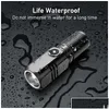 Flashlights Torches 6800 Lumens Mini Powerf Led Flashlight X50 Built In Battery 3 Modes Usb Rechargeable Flash Light Edc Torch Lamp Dhgfc