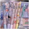 Stylos gel en gros 6 pcs / set dessin animé mignon étudiant colorf lisse fournitures d'écriture couleurs 0,5 mm papeterie papelaria matériel école D Dhoco