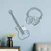 Dekorative Figuren, Metall-Wanddekoration, Kunst, Eisendraht, Gitarre, Musik, Skulptur, Headset, Musikinstrument, Buchstabe