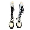 Lace-up Knee-high Boots Women Genuine Leather Winter Boots Luxury Designer Classic Leather Shoes