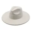 9.5 cm grande borda jazz fedora chapéus homens camurça tecido coração topo de feltro boné feminino designer de luxo festa cáqui aba larga chapéus