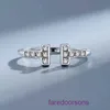 Top Quality Tifannissm Rings For women online store S925 sterling silver color diamond double T ring for with minimalist design and Have Original Box