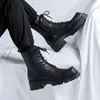 uomo moda di lusso piattaforma stivali da moto scarpe a punta quadrata stivali alti da cowboy cavaliere con lacci in vera pelle lunghi botas mans 240105