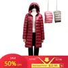 Women Spring Jacket Ultralight Thin Packable Down Long Jacket Female Hat Detachable Slim Fit Skirt Coat Portable Outwear 240105