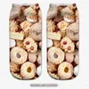 Calzini da donna Divertenti simpatico cartone animato di patate hamburger cane macaron cibo stampa felice giapponese harajuku skateboard corto ankel