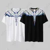 24SS Designer T Shirts For Men Summer Luxury T Shirt Fashion Tide Gradient Colorful Wings Short Sleeve Tshirt Couple Black White Feather Half Sleeve MB Mens T Shirt